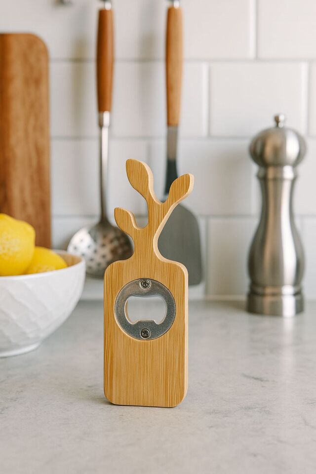 Geyikli Bambu Şişe Açacağı