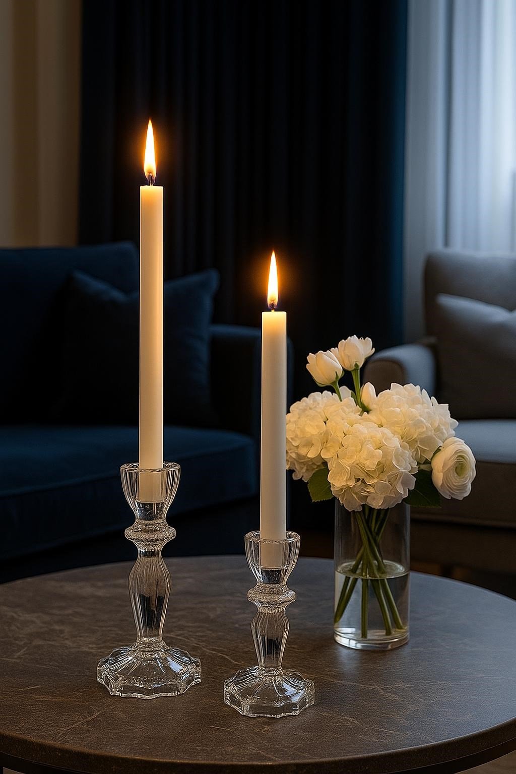 2’li Kristal Cam Şamdan Seti