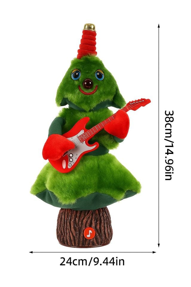 Müzikli Dans Eden Noel Ağacı & Şarkı Söyleyen Yılbaşı Süsü, Hareketli ve USB Şarjlı Dekoratif Oyuncak