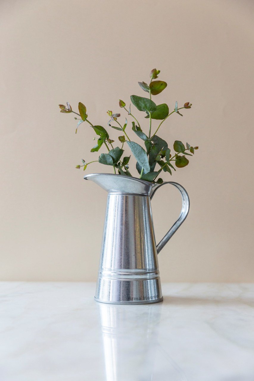 Country Tarzı Galvaniz Maşrapa & Vazo * 15 cm