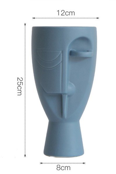 Lüx Modern Art Nordic Mavi Yüzlü Vazo & Biblo (9)