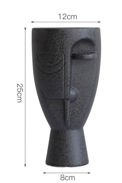 Lüx Modern Art Nordic Siyah Yüzlü Vazo & Biblo (7)