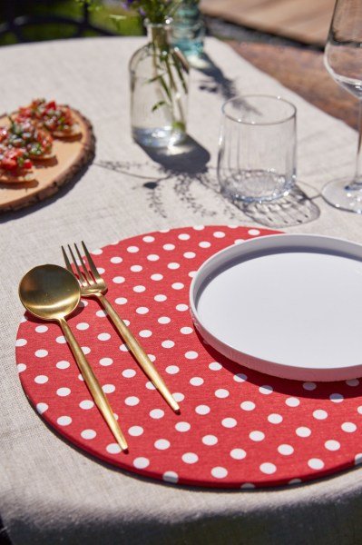 4'lü Red & White Duck Keten Supla Amerikan Servis