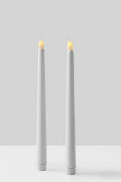 2'li Pilli Led Şamdan Mumu 28 cm