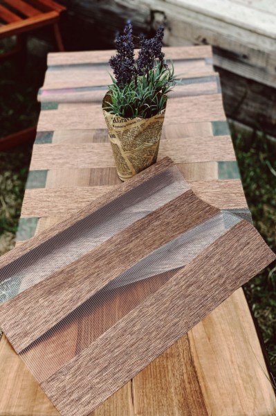 Bambu Görünümlü Modern Lazer Kesim Runner