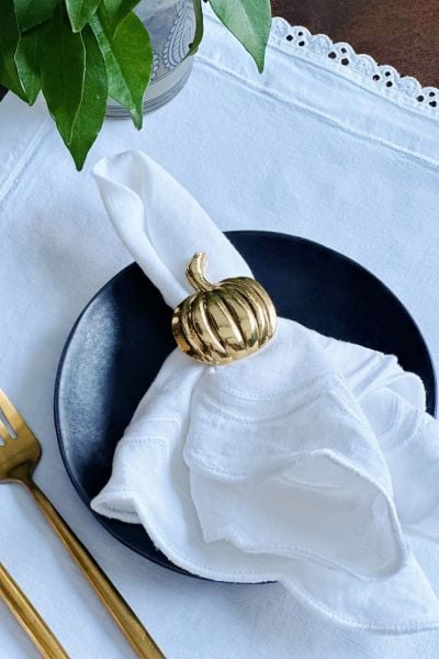 6'lı Lüx Bal Kabağı Gold Peçete Yüzüğü
