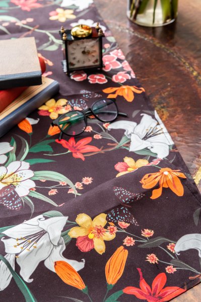 Black Magic Duck Keten Runner 40 x 140