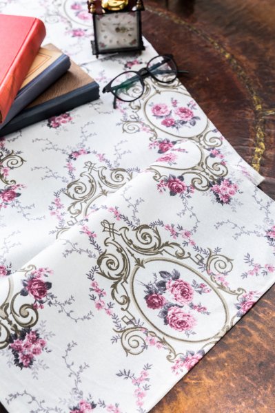 Vintage Rose Keten Runner  40 x 140
