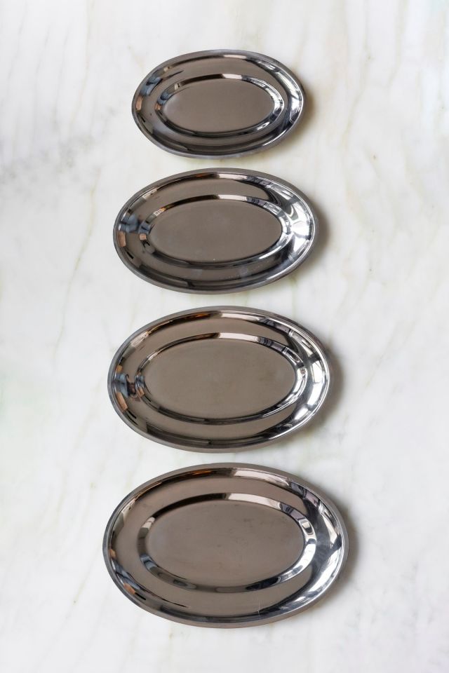 Royal Classy Gümüş Oval Sunum Tabağı & Sunum Tepsisi 25*14 cm