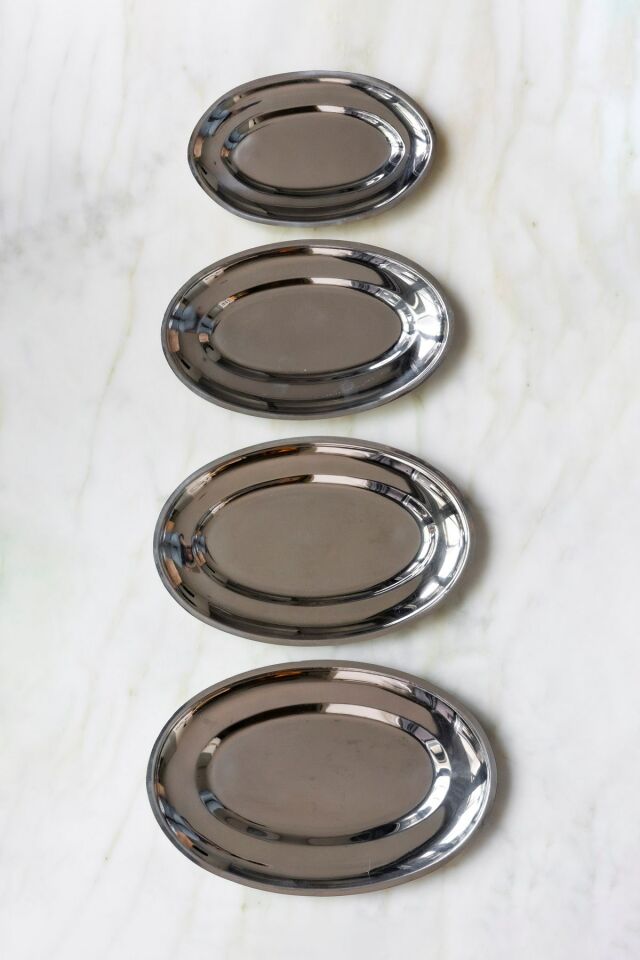 Royal Classy Gümüş Oval Sunum Tabağı & Sunum Tepsisi 27*14 cm