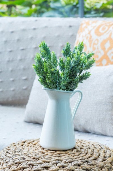 1 Adet Yeşil Lavandula  Akdeniz Yapay Çiçek