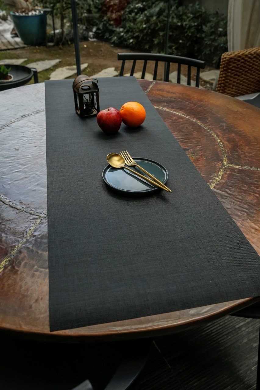 Modern Lazer Kesim Siyah Runner 40 x 140 cm