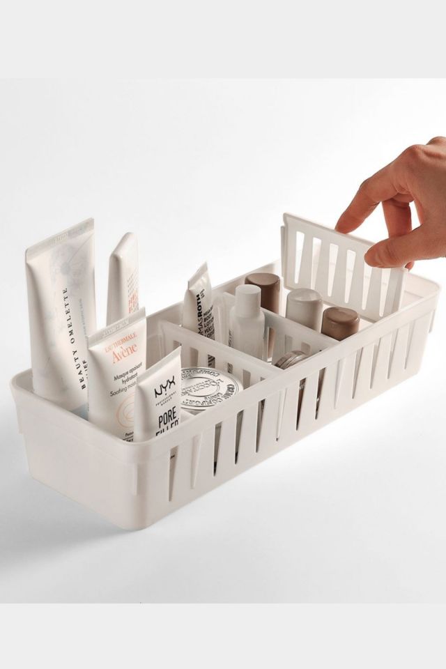 1 Adet Orta Boy Ayarlanabilir Beyaz Plastik Organizer & Çekmece Düzenleyici