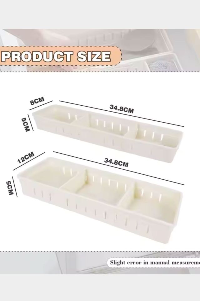 3 Adet Orta Boy Ayarlanabilir Beyaz Plastik Organizer & Çekmece Düzenleyici