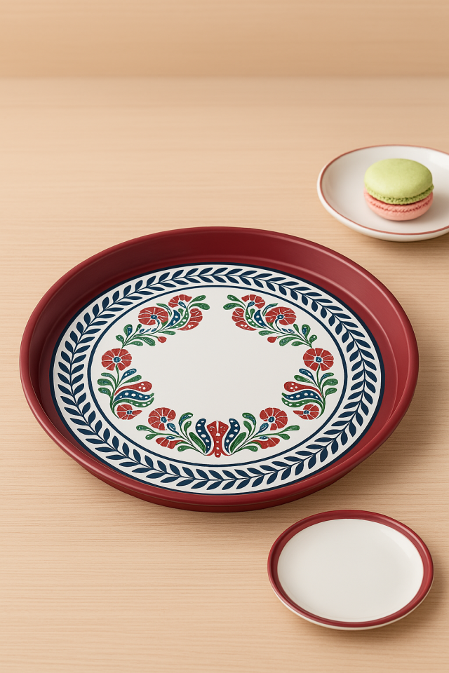 Osmanlı Motifli Ramazan Dekoratif Tepsi 35 cm