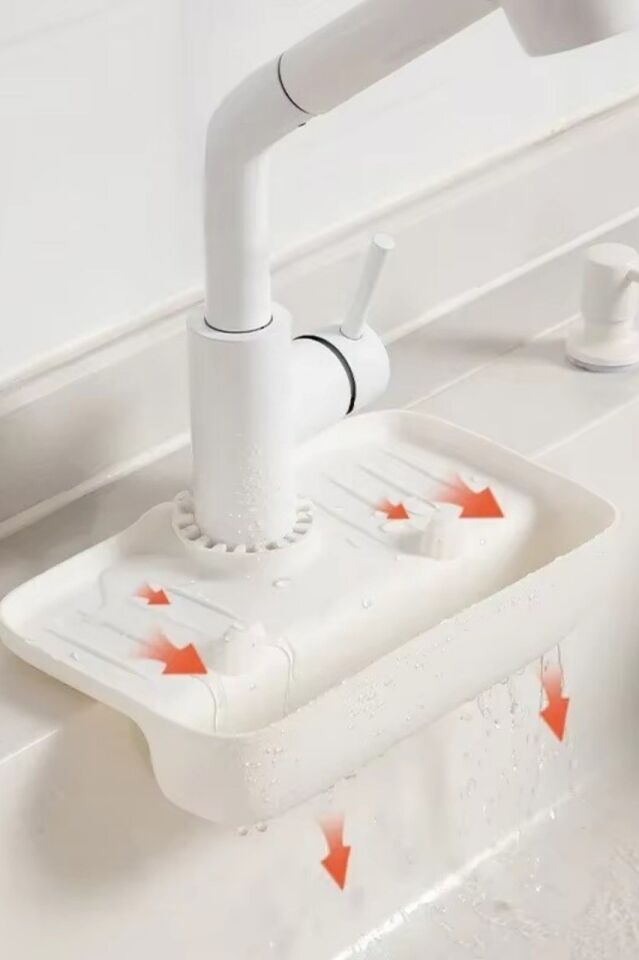 Beyaz Mutfak Banyo Lavabo Düzenleyici Organizer