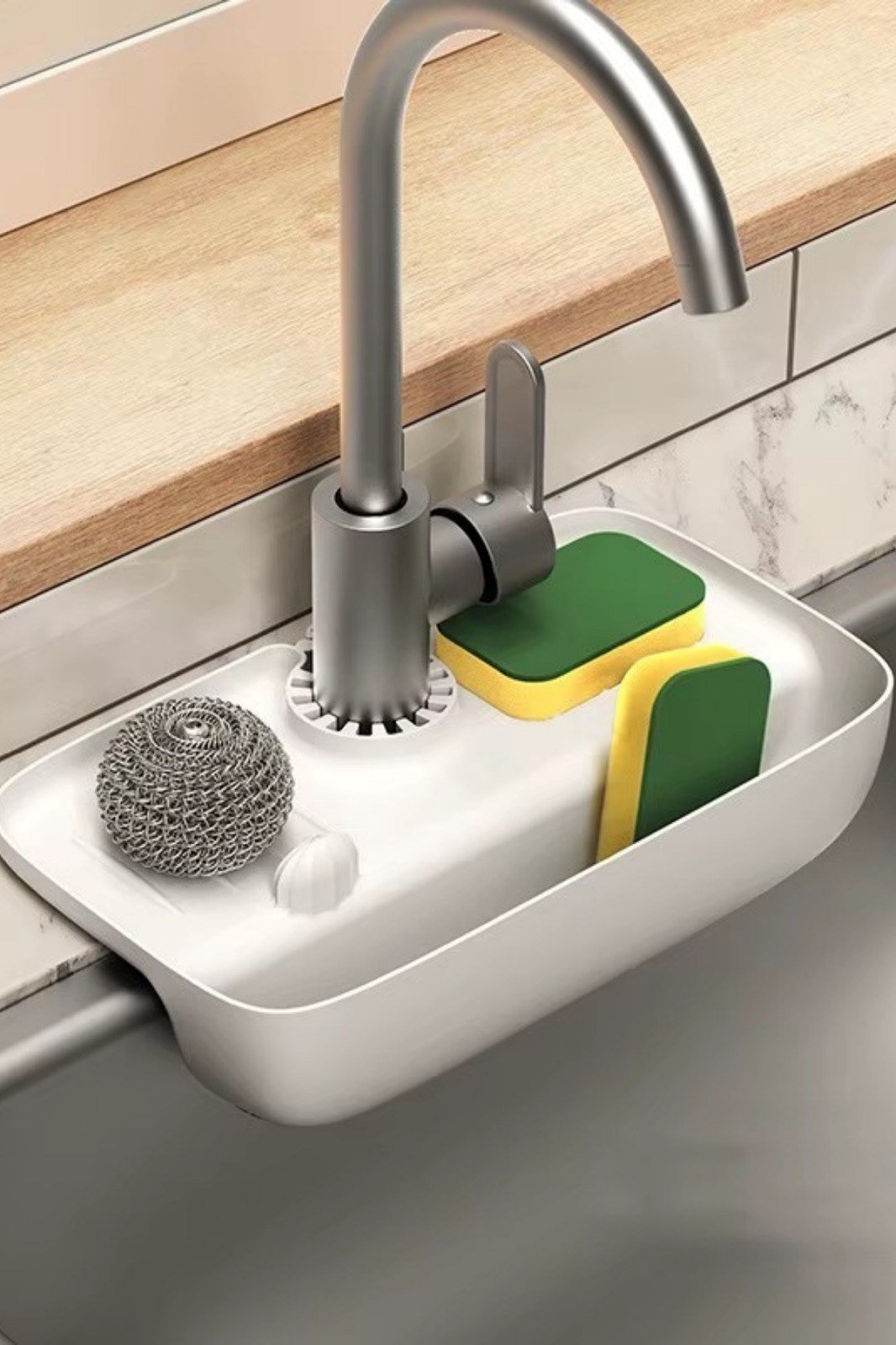 Beyaz Mutfak Banyo Lavabo Düzenleyici Organizer