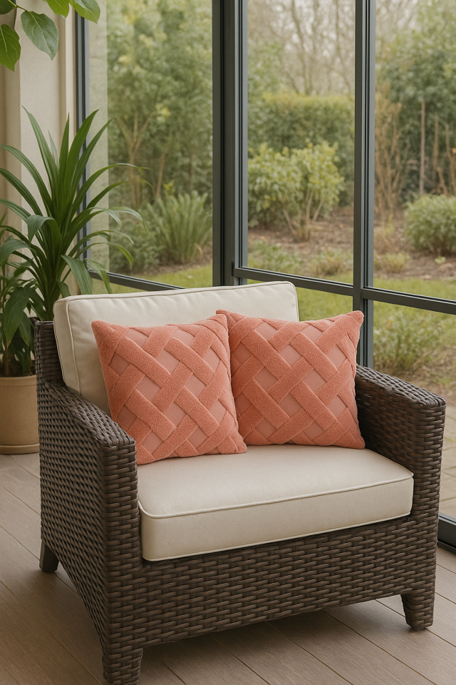 1 Adet Pembe Çizgili Pofuduk Kırılent Kılıfı 42x42 cm