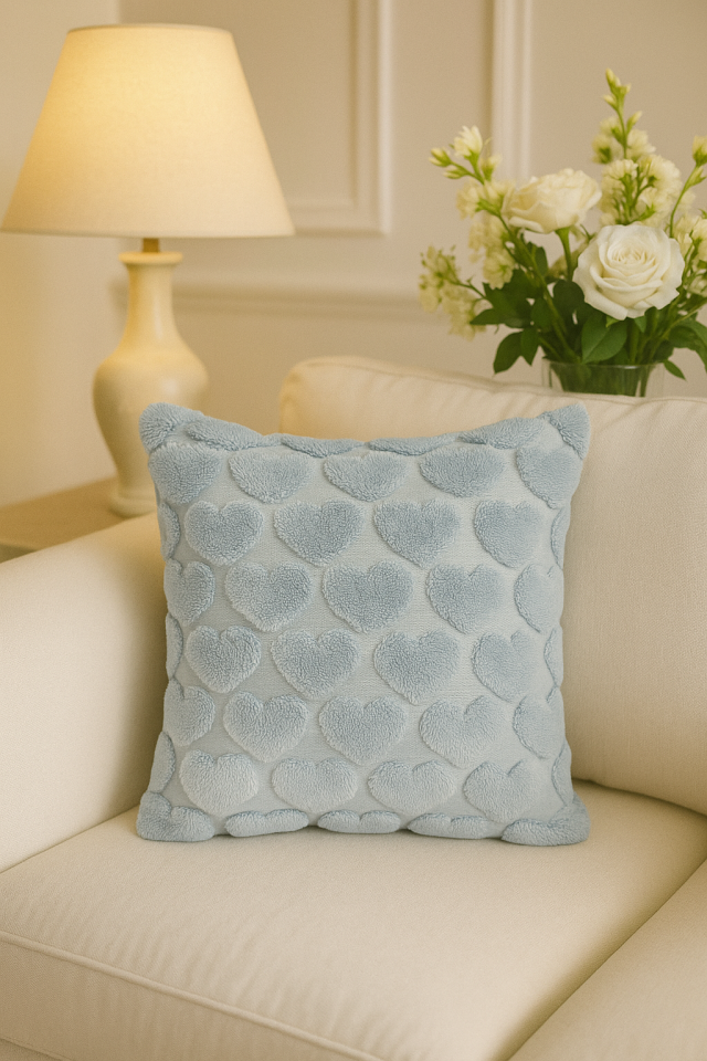1 Adet Gri Kalpli Pofuduk Kırılent Kılıfı 42x42 cm