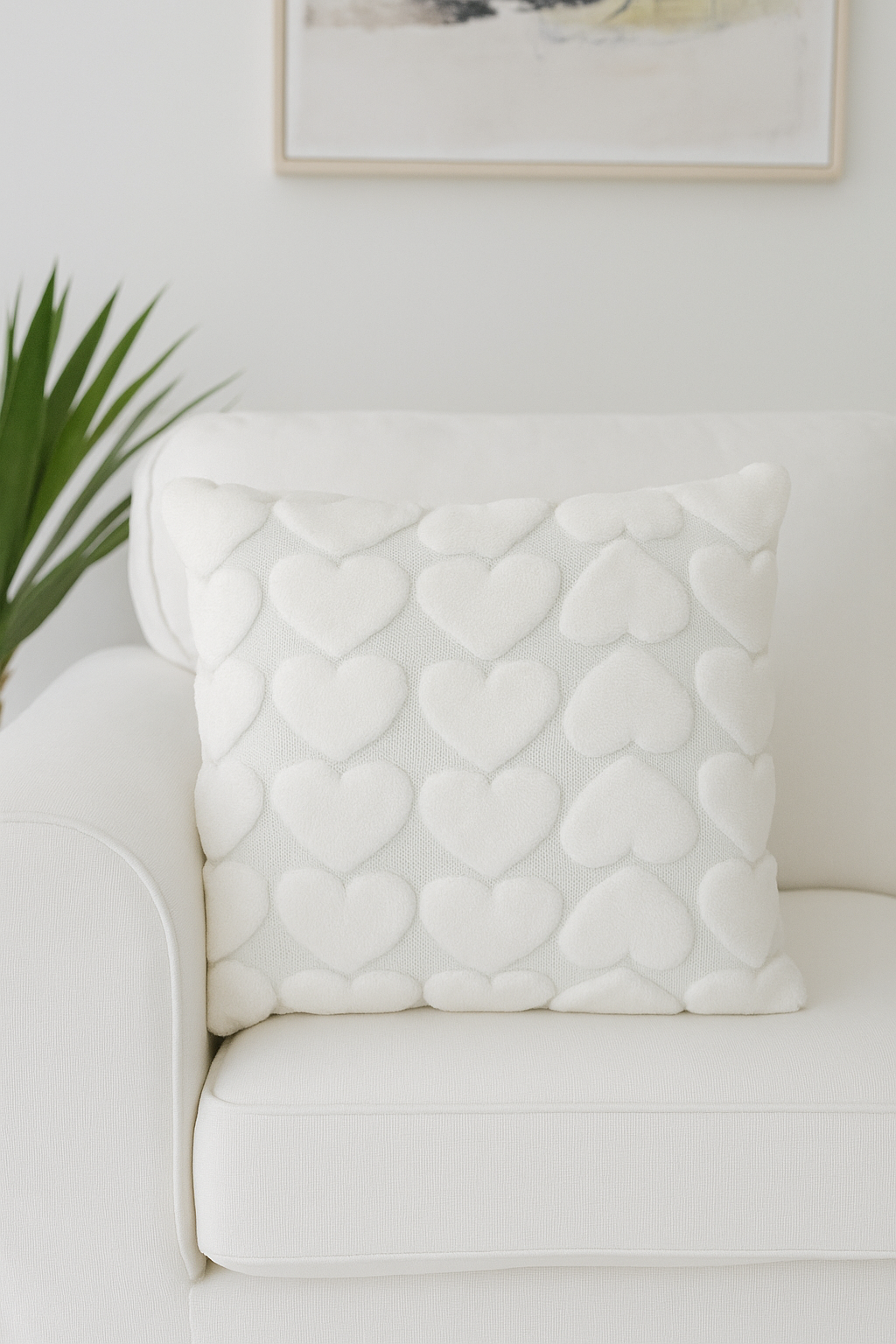 1 Adet Beyaz Kalpli Pofuduk Kırılent Kılıfı 42x42 cm